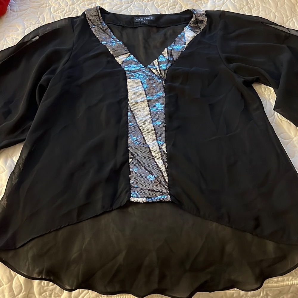 Rampage blouse with sheer details